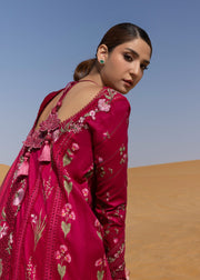 Crimson Flow Embroidered Lawn Unstitched 3Pc Suit D-9A Once Upon A Flower