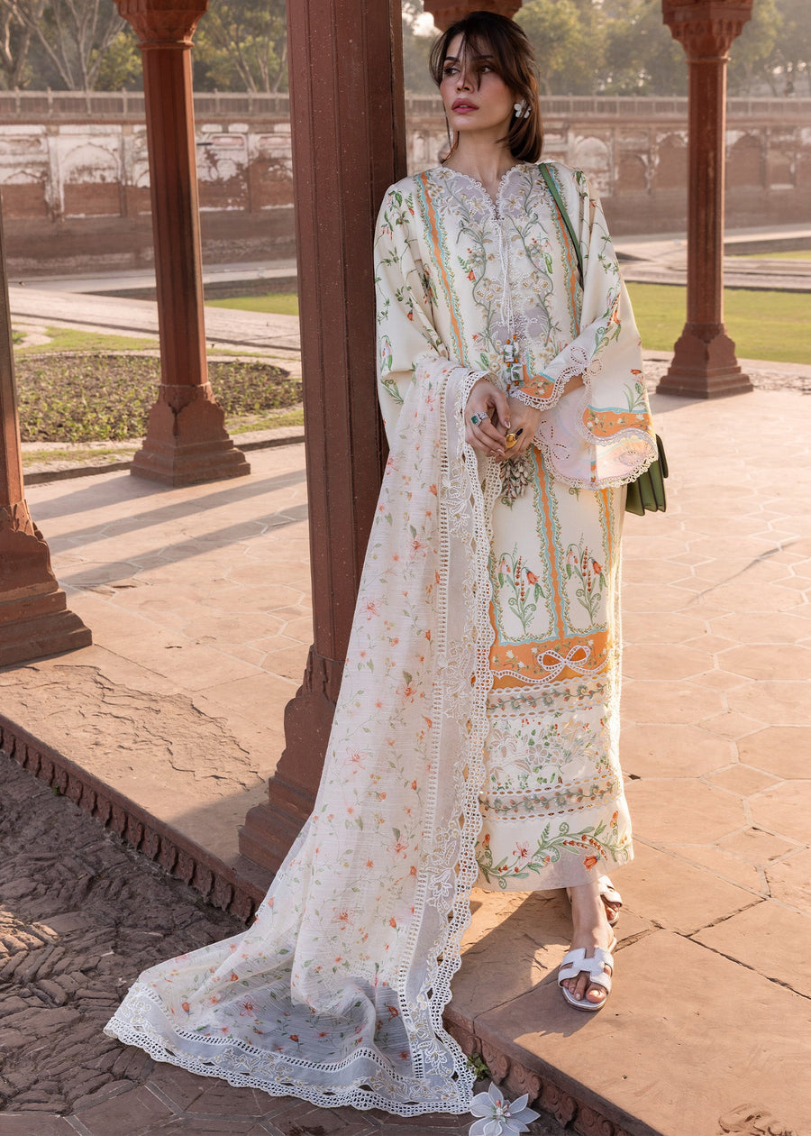 Crimson Flow Embroidered Lawn Unstitched 3Pc Suit D-9A SUN-KISSED LETTER