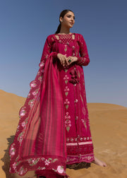 Crimson Flow Embroidered Lawn Unstitched 3Pc Suit D-9A Once Upon A Flower