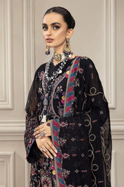 FARASHA Embroidered Chiffon Unstitched 3 Piece Suit - Dahlia