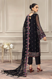 FARASHA Embroidered Chiffon Unstitched 3 Piece Suit - Dahlia