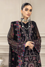 FARASHA Embroidered Chiffon Unstitched 3 Piece Suit - Dahlia