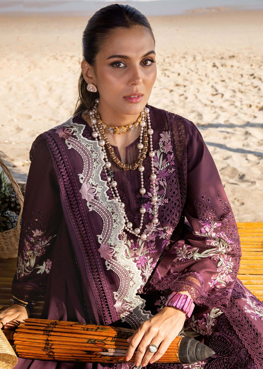 Saira Shakira Embroidered Luxury Lawn Unstitched 3Pc Suit DAHLIA-B