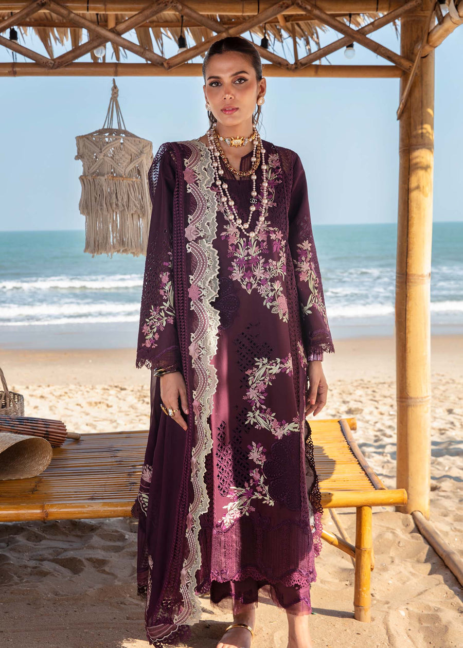Saira Shakira Embroidered Luxury Lawn Unstitched 3Pc Suit DAHLIA-B