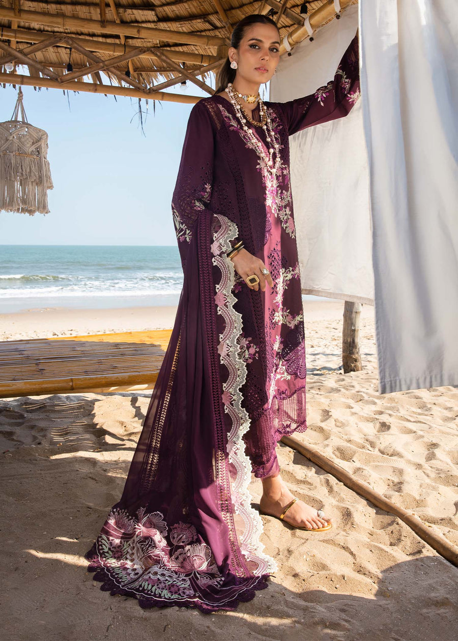 Saira Shakira Embroidered Luxury Lawn Unstitched 3Pc Suit DAHLIA-B