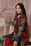 Feathers Dastak Unstitched Digital Printed Dhanak 3Pc Suit - DARK BLOOM