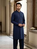 Tycoon by Fabrieco Men's Unstitched Soft Blended Suit - Dark Blue