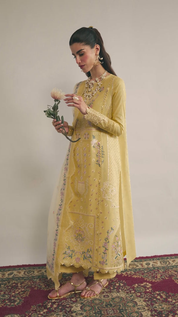 Qalamkar Qlinekari Embroidered Lawn Unstitched 3Pc Suit DC-09 Enya