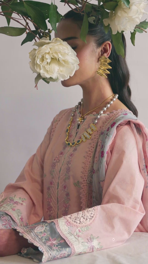 Qalamkar Qlinekari Embroidered Lawn Unstitched 3Pc Suit DC-11 Hedi