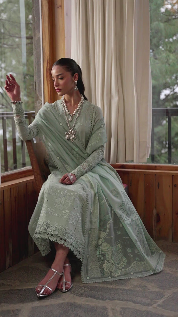 Qalamkar Qlinekari Embroidered Lawn Unstitched 3Pc Suit DC-15 Elira