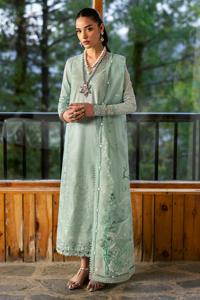 Qalamkar Qlinekari Embroidered Lawn Unstitched 3Pc Suit DC-15 Elira