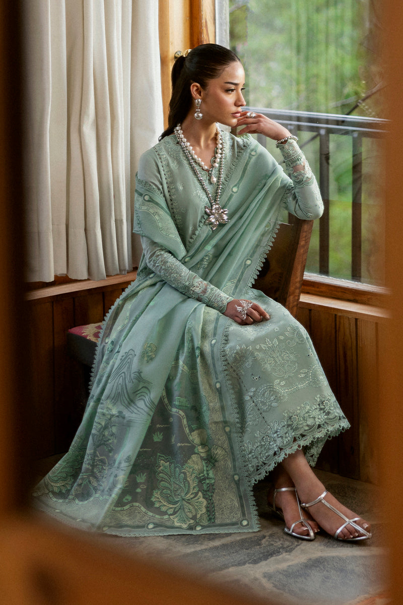 Qalamkar Qlinekari Embroidered Lawn Unstitched 3Pc Suit DC-15 Elira