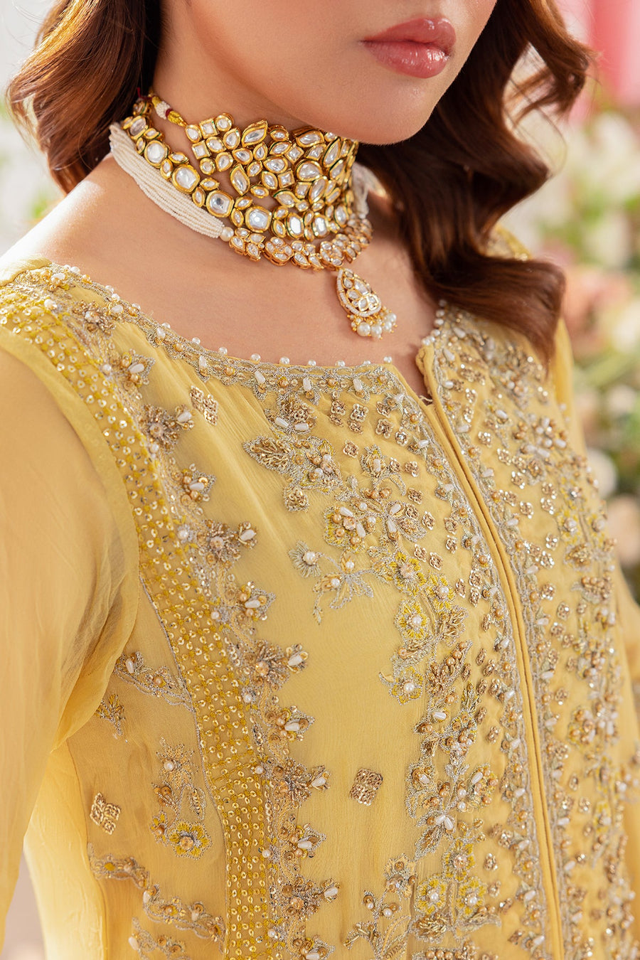 Charizma Diamond Dust Embroidered Luxury Chiffon Unstitched 3Pc Suit DD5-02