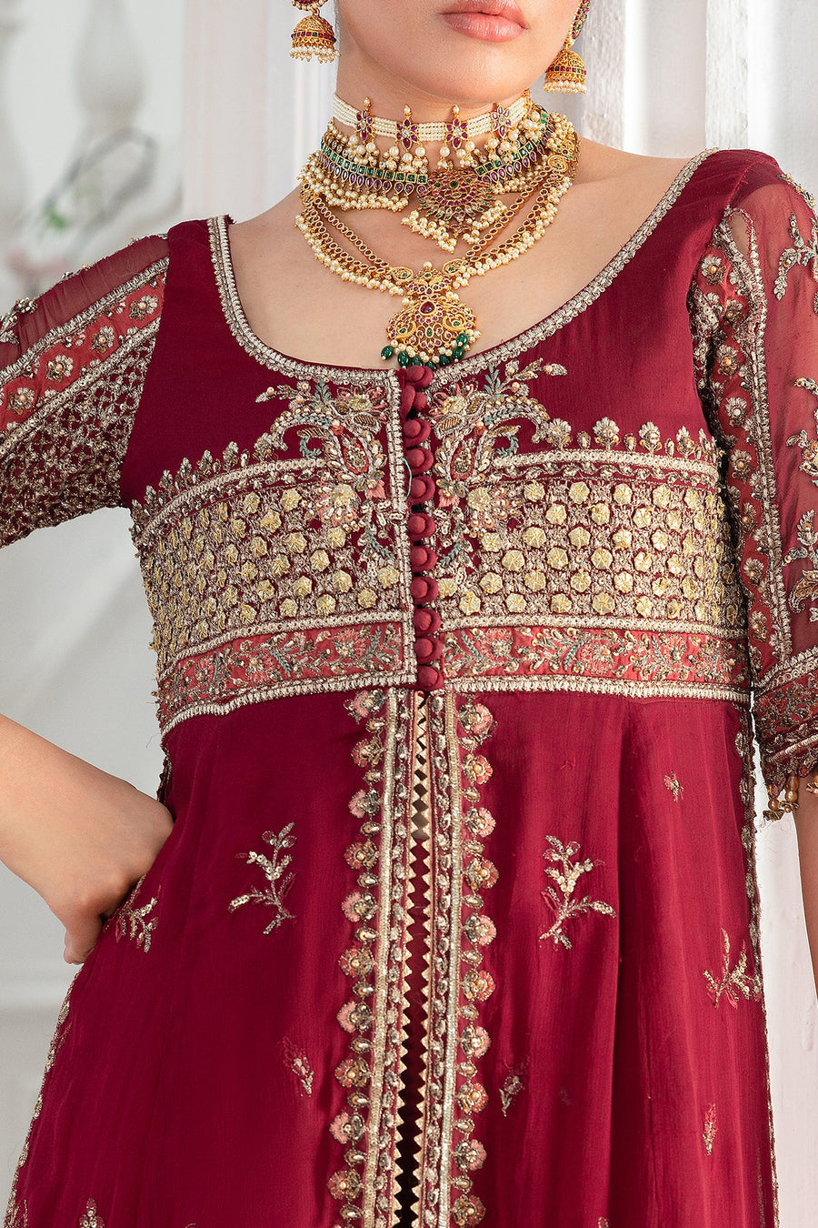 Charizma Diamond Dust Embroidered Luxury Chiffon Unstitched 3Pc Suit DD5-03