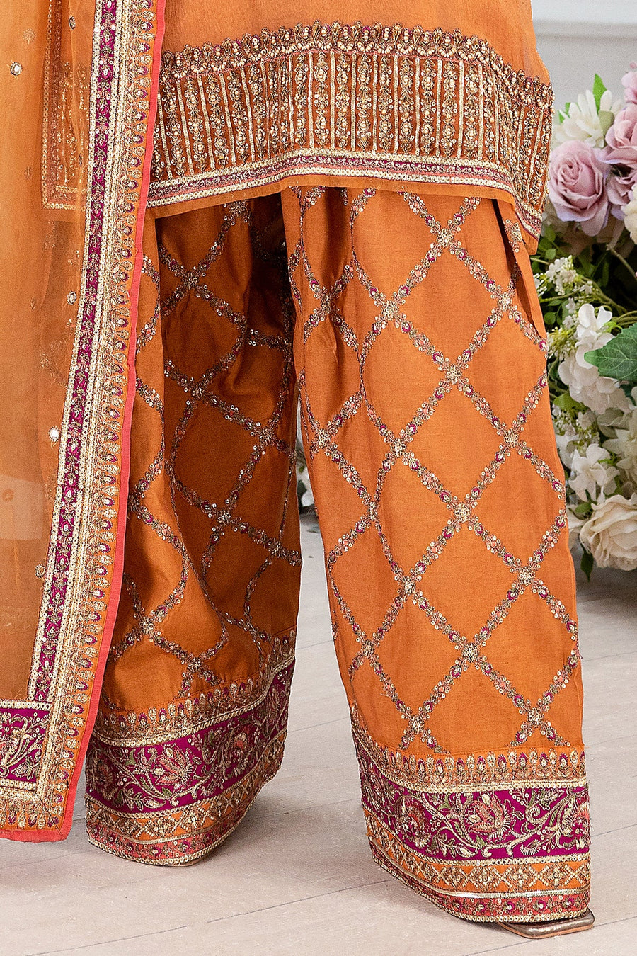 Charizma Diamond Dust Embroidered Luxury Chiffon Unstitched 3Pc Suit DD5-06