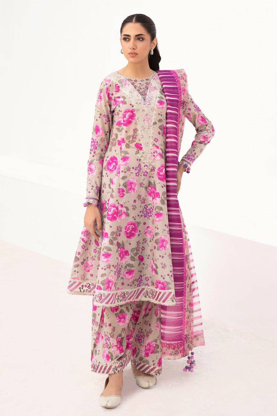 Delia by Jazmin Summer Embroidered Lawn Unstitched 3Pc Suit D-08
