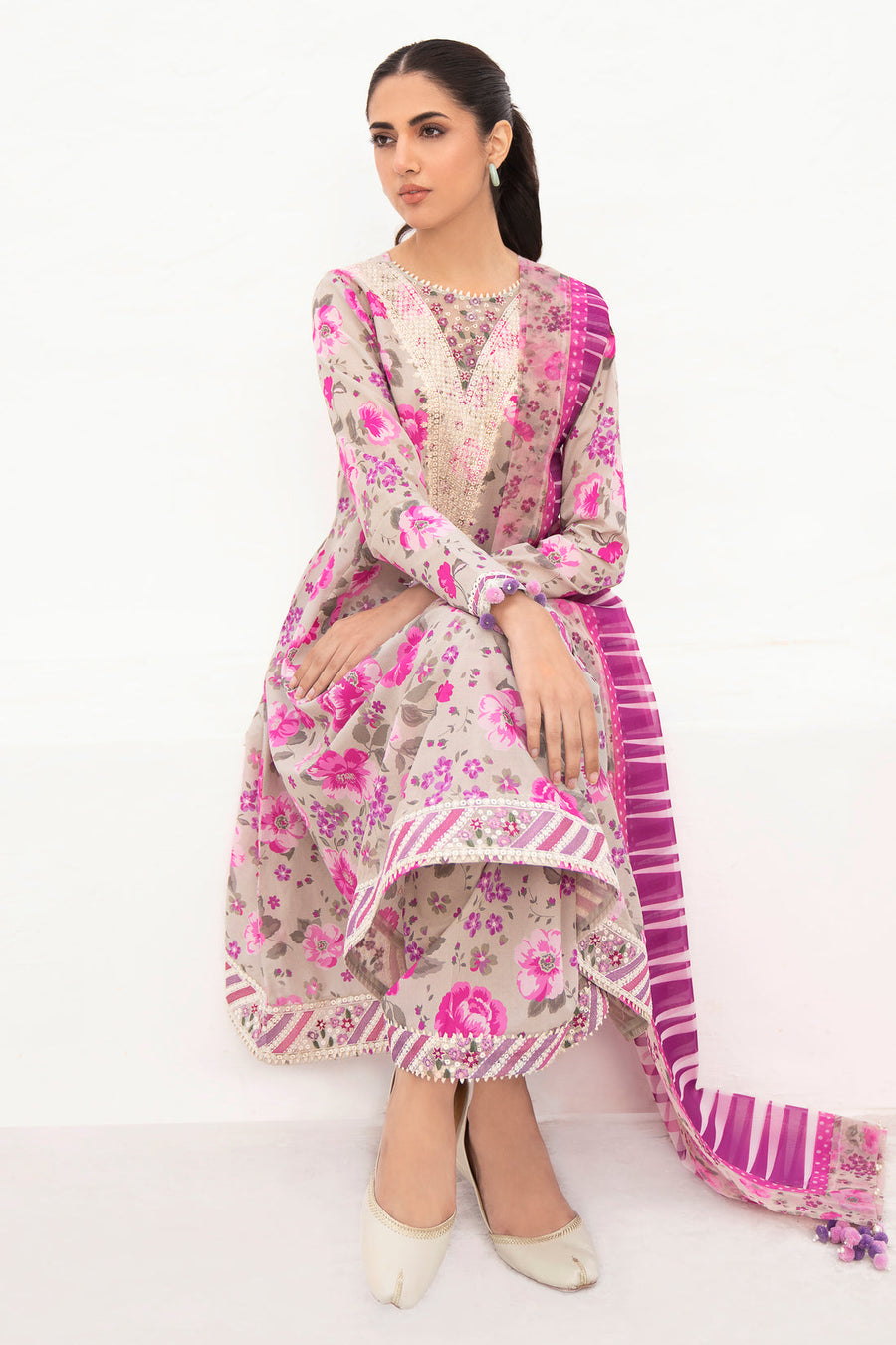 Delia by Jazmin Summer Embroidered Lawn Unstitched 3Pc Suit D-08