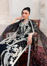 Saira Shakira Embroidered Korean Raw Silk Unstitched 3Pc Suit - DELINA
