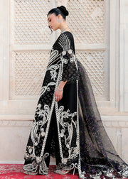 Saira Shakira Embroidered Korean Raw Silk Unstitched 3Pc Suit - DELINA