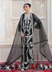 Saira Shakira Embroidered Korean Raw Silk Unstitched 3Pc Suit - DELINA