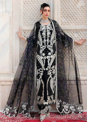 Saira Shakira Embroidered Korean Raw Silk Unstitched 3Pc Suit - DELINA