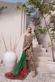 Feathers Digital Printed Dhanak Unstitched 3Pc Suit DESERT OASIS-FT286