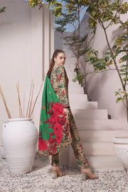 Feathers Digital Printed Dhanak Unstitched 3Pc Suit DESERT OASIS-FT286