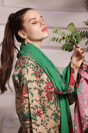 Feathers Digital Printed Dhanak Unstitched 3Pc Suit DESERT OASIS-FT286