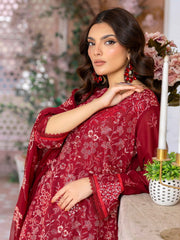 Manizay Mehrma Premium Embroidered Swiss Voil Unstitched 3Pc Suit D-02