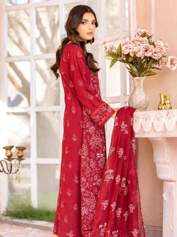 Manizay Mehrma Premium Embroidered Swiss Voil Unstitched 3Pc Suit D-02