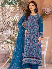 Manizay Mehrma Premium Embroidered Swiss Voil Unstitched 3Pc Suit D-04