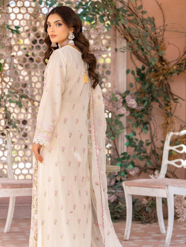 Manizay Mehrma Premium Embroidered Swiss Voil Unstitched 3Pc Suit D-05