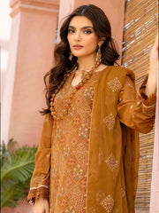 Manizay Mehrma Premium Embroidered Swiss Voil Unstitched 3Pc Suit D-06