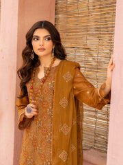 Manizay Mehrma Premium Embroidered Swiss Voil Unstitched 3Pc Suit D-06
