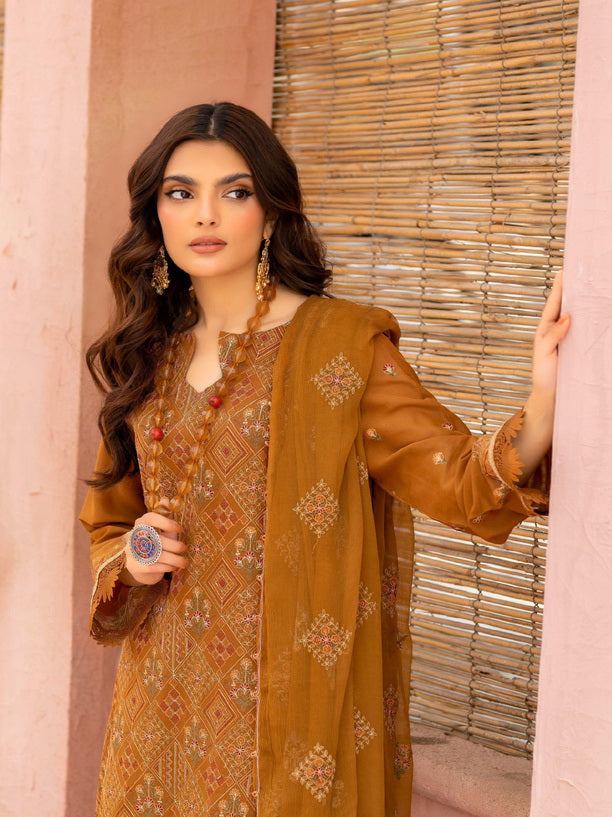 Manizay Mehrma Premium Embroidered Swiss Voil Unstitched 3Pc Suit D-06