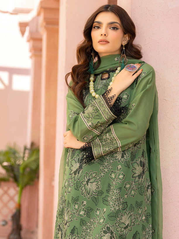 Manizay Mehrma Premium Embroidered Swiss Voil Unstitched 3Pc Suit D-07