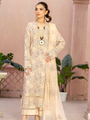 Manizay Mehrma Premium Embroidered Swiss Voil Unstitched 3Pc Suit D-08