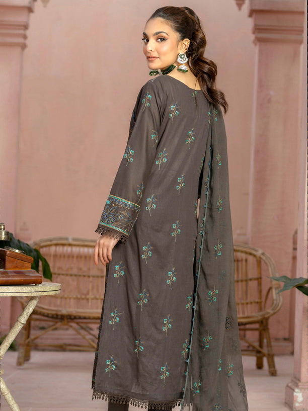 Manizay Mehrma Premium Embroidered Swiss Voil Unstitched 3Pc Suit D-09