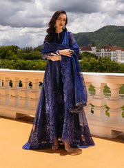 Zainab Chottani Embroidered Organza Unstitched 3Pc Suit D-02 Éclat