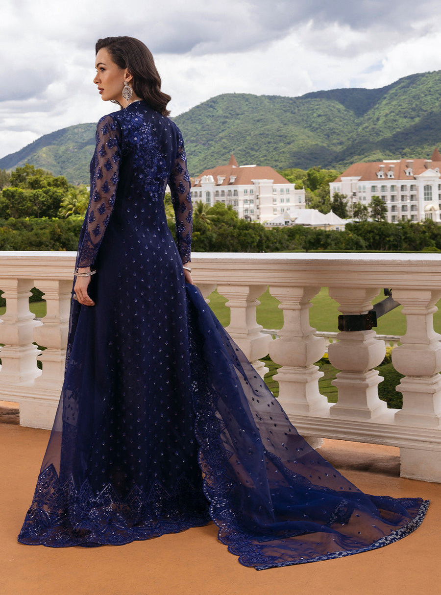 Zainab Chottani Embroidered Organza Unstitched 3Pc Suit D-02 Éclat