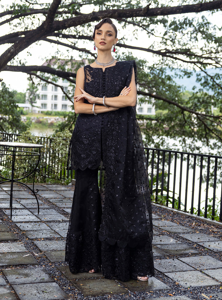 Zainab Chottani Embroidered Organza Unstitched 3Pc Suit D-06 Dorée