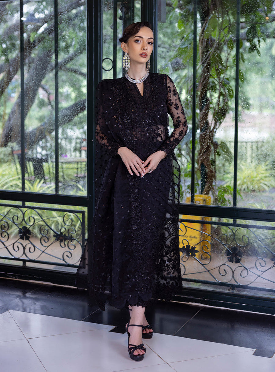 Zainab Chottani Embroidered Organza Unstitched 3Pc Suit D-06 Dorée
