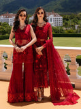 Zainab Chottani Embroidered Organza Unstitched 3Pc Suit D-09 Ruby Luxe