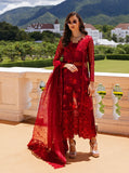 Zainab Chottani Embroidered Organza Unstitched 3Pc Suit D-09 Ruby Luxe