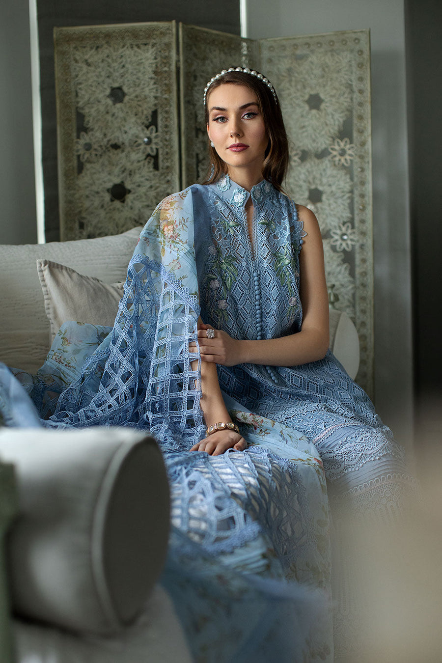 Sobia Nazir Embroidered Luxury Lawn Unstitched 3Pc Suit D-06A