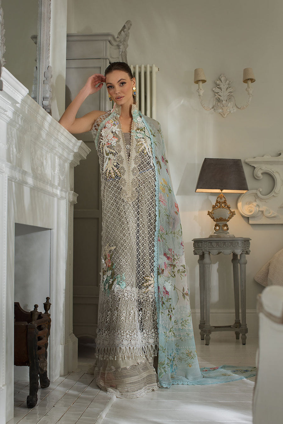 Sobia Nazir Embroidered Luxury Lawn Unstitched 3Pc Suit D-07A