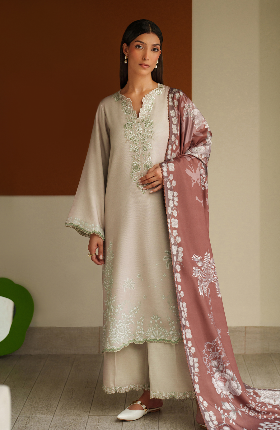 Bellini by Seran Embroidered Cotail Unstitched 3Pc Suit D-07 DEVENE