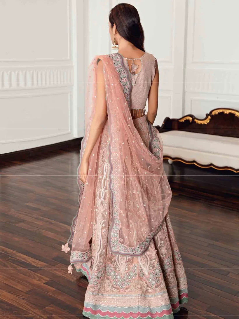 Jazmin Festive Embroidered Chiffon Unstitched 3Pc Suit D-01 DIAMANTE