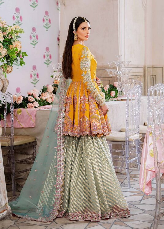 Akbar Aslam Shadmani Embroidered Net Unstitched 3Pc Suit - DILAAB
