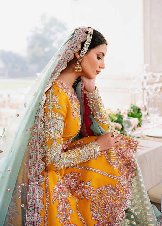 Akbar Aslam Shadmani Embroidered Net Unstitched 3Pc Suit - DILAAB